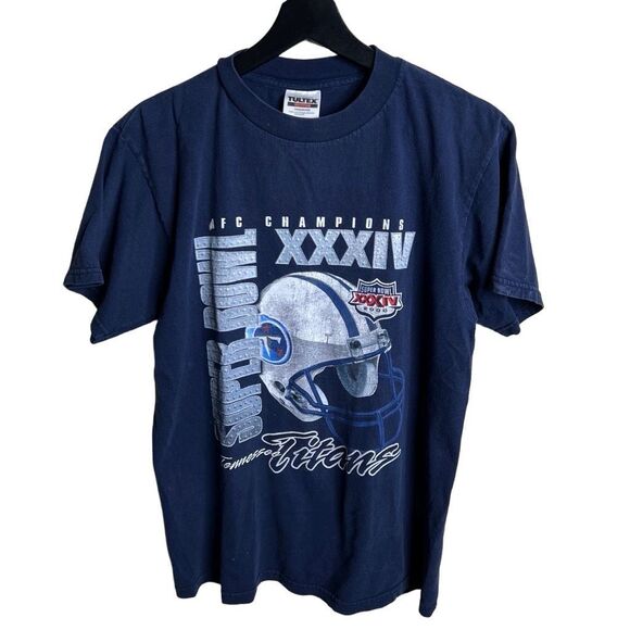 Vintage NFL Tennessee Titans Big Helmet Tultex T Shirt Medium - Picture 1 of 4